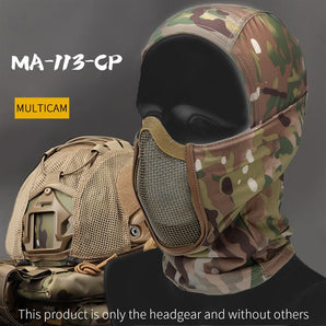 Shadow Balaclava with Steel Half Fighter Face Mask - MC