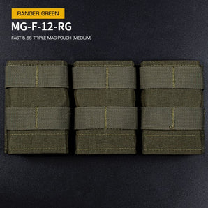 FAST Type Triple 5.56 Magazine Pouch  (Medium) - Ranger Green