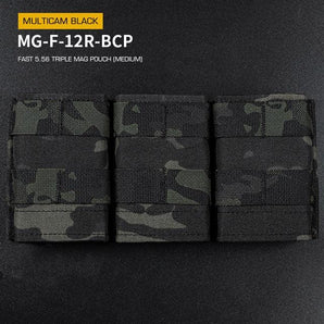 FAST Type Triple 5.56 Magazine Pouch (Medium) - MC Black