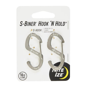 S-Biner(R) Hook 'N Hold(TM) Carabiner, Small - Silver (2 pcs)