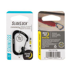 SLIDELOCK(R) CARABINER STAINLESS STEEL, black - size 2